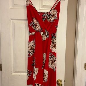 Shein red and floral dress! Size: XL/1XL! In excellent condition, worn once!!